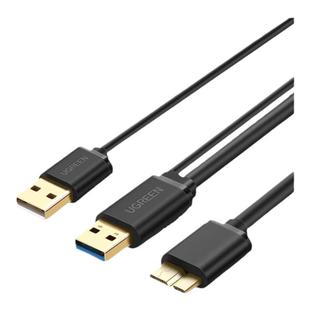 绿联Micro USB3.0移动硬盘数据线双头适用希捷WD西数三星硬盘usb连接线高速传输数据线