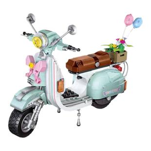 积木拼装小颗粒小绵羊摩托车汽车玩具女孩子女生系列儿童拼图礼物