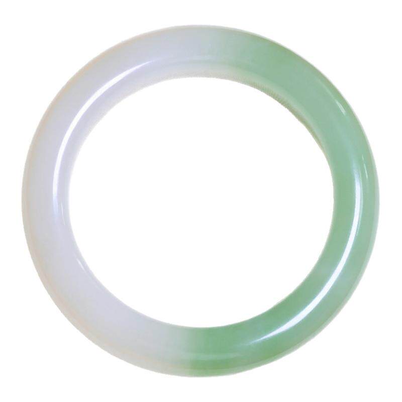 珪宝和田玉翠青宽条手镯女55.2mm