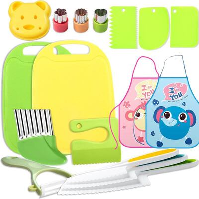 亚马逊31件套儿童刀具套装家手伤玩具过厨房工具早教儿童不