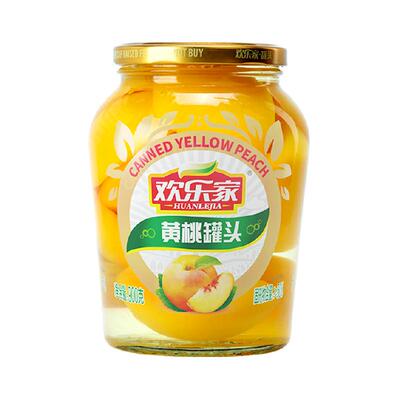 欢乐家大瓶装黄桃罐头900g