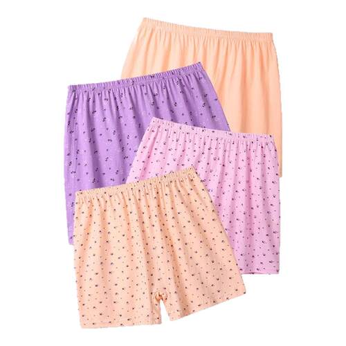 南极人妈妈内裤女士纯棉平角高腰加肥加大码中老年奶奶四角短裤头