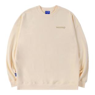 WASSUP潮牌美式重磅卫衣男女同款春秋宽松休闲百搭打底圆领上衣服