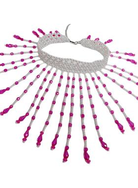 仿珍珠项链女流苏锁骨链脖子饰品