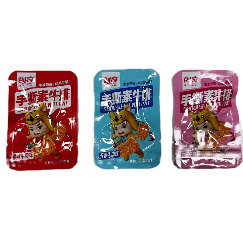 创奇手撕素牛排豆干辣条香辣牛肉味手撕素肉追剧解馋零食童年怀旧
