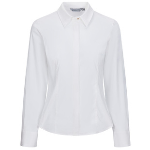 GIOVANNI VALENTINO春夏季薄款长袖衬衫白色修身气质通勤职场衬衣