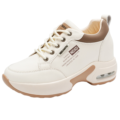 内增高小白鞋女8cm软底不累脚单鞋舒适百搭轻便厚底小个子女鞋秋