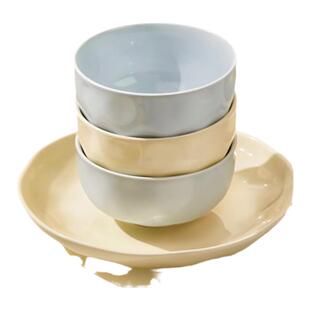 奶油风米饭碗盘子家用2026新款陶瓷碗碟餐具高颜值汤碗面碗菜盘