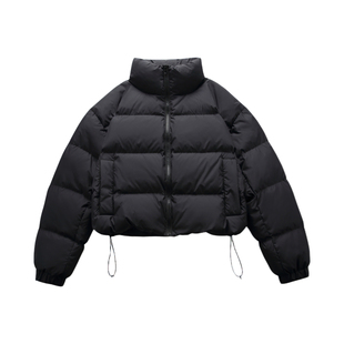 TIRED美式特氟龙cleanfit短款90白鸭绒立领羽绒服女冬季保暖外套