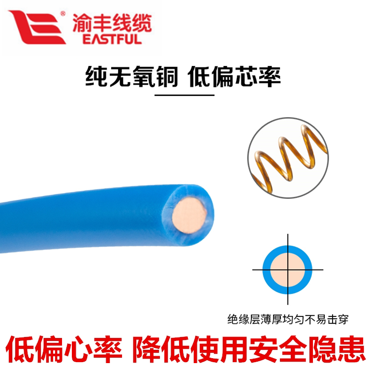 渝丰电线2.5家用BV平方阻燃4家装单股硬线6铜芯线国标铜线1.5平方