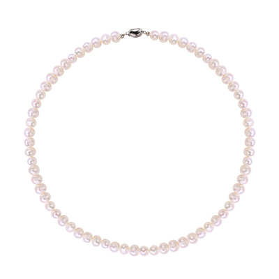 天然淡水珍珠纯银项链生日礼物