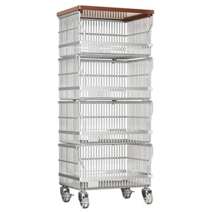 厨房多功能置物架分层放水果蔬菜篮子落地式移动零食收纳夹缝推车