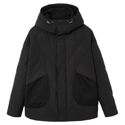 流石男装设计感连帽短款羽绒服男