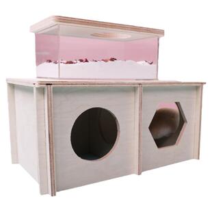 金丝熊仓鼠闯关玩具迷宫避难屋躲避二居室大号木质防咬窝造景专用