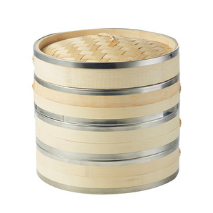 竹制蒸笼 家用 商用小笼包子馒头 竹子竹编 蒸架竹屉竹钢边蒸笼