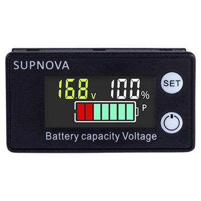 电动车电量电压表显示器铅酸电瓶锂蓄电池表头通用防水反接保护
