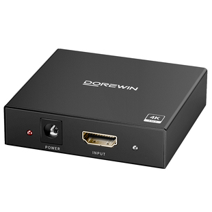 达而稳 hdmi一分二分配器1进2出切换器视频4k投影仪带音频高清一拖二电脑显示器1分2/4一进二出四屏扩展分屏