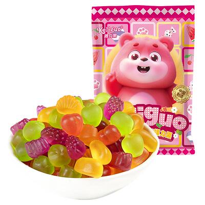 多种水果形状橡皮糖毛毛虫