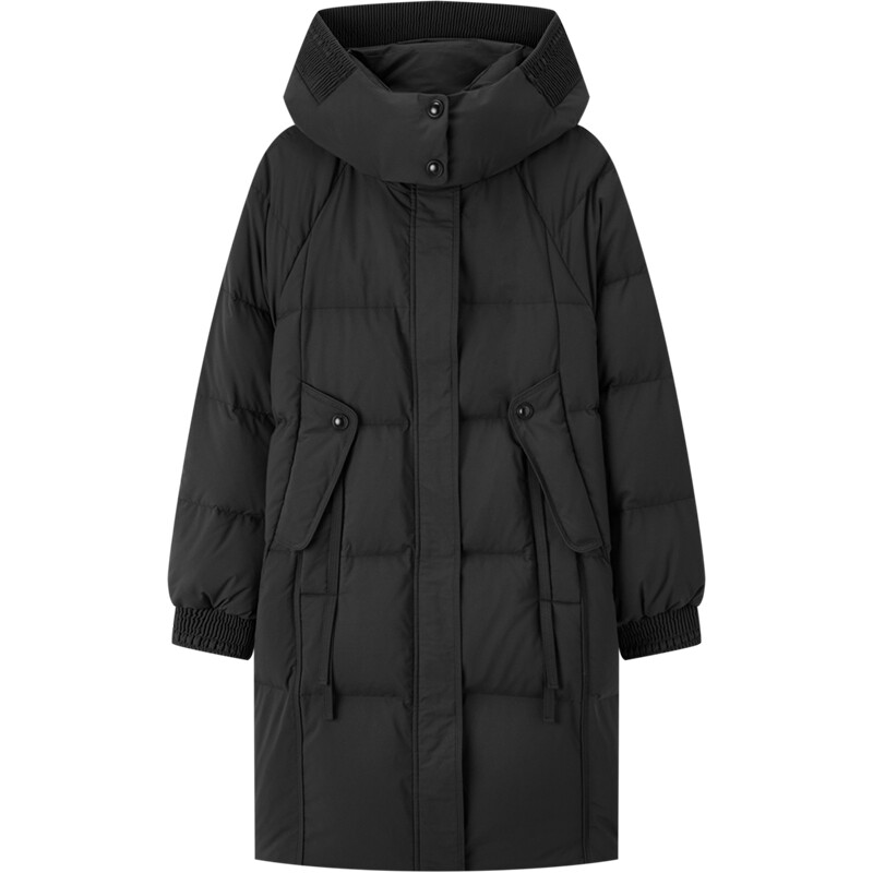 爱居兔时尚羽绒服女冬季新款保暖防风茧型连帽羽绒服