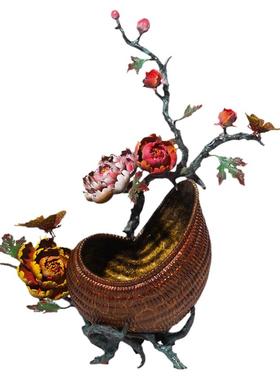 佐森花开富贵钥匙收纳玄关招财