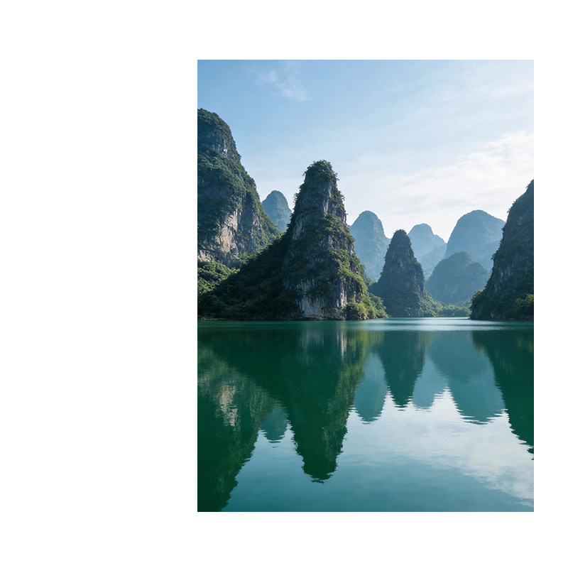 中式水墨山水不透人防水浴帘