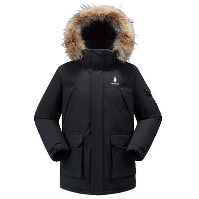 企鹅「驭雪」羽绒服90白鸭绒2025冬季男女保暖派克服毛领户外防寒