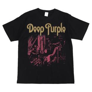 Deep Purple数码直喷深紫摇滚乐队美式街头枪花涅盘复古短袖T恤