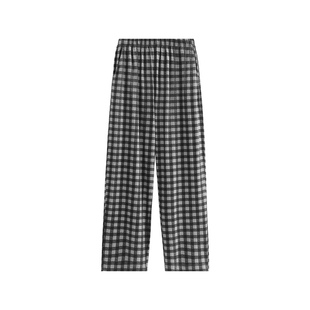 芬腾男士睡裤春秋季纯棉格子休闲舒适长裤男款青年运动家居裤单裤