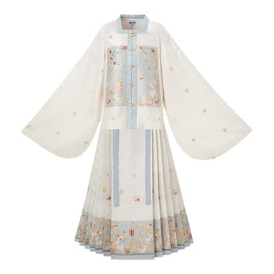 云藏月绣明制方领补服妆花马面裙