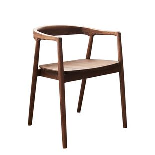 北美黑胡桃全实木书椅北欧简约家用轻奢书桌椅子现代原木设计餐椅