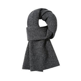 CACUSS绵羊毛围巾男冬季高档商务时尚针织加厚保暖围脖送男友礼物