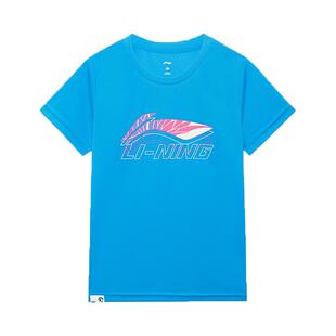 李宁羽毛球服 男女大童速干透气吸汗凉爽舒适运动儿童短袖文化衫