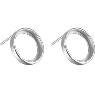 925纯银耳钉托镶嵌蜜蜡绿松石耳饰耳钉空托6*6 7*7 8*8 9*9 10*10