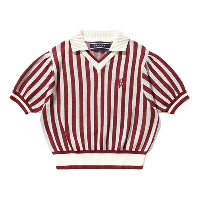 rmtcrw泡泡露脐条纹短袖