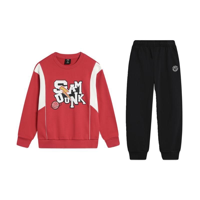 李宁男童宽松春秋冬篮球运动套装