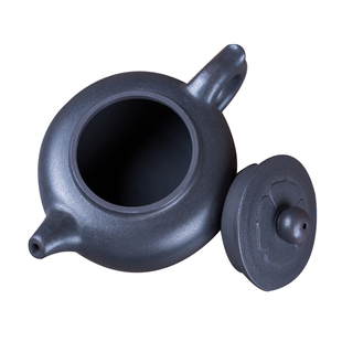 荥经砂锅朱氏砂器手工制作无釉黑砂梅花壶 包邮