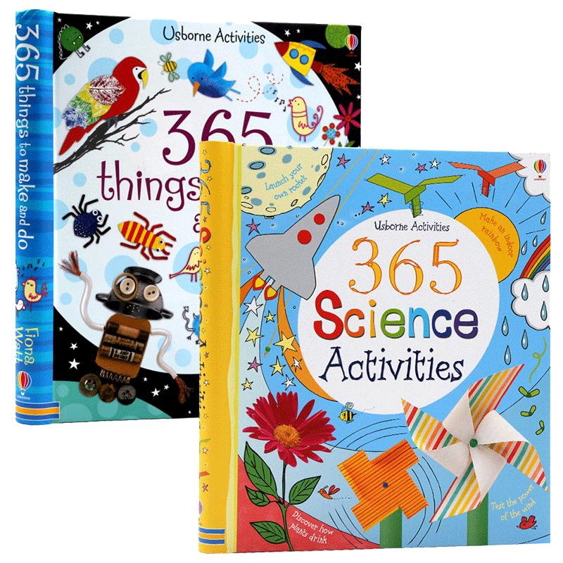 Usborne 365个科学实验游戏3册 ScienceActivities things to make and do 365个纸板制作英文原版儿童科普实验逻辑思维练习手工书