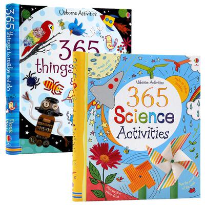Usborne 365个科学实验游戏3册 ScienceActivities things to make and do 365个纸板制作英文原版儿童科普实验逻辑思维练习手工书