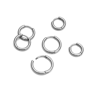 医用钛钢耳环不掉色高级感钛合金素圈医学耳饰防发炎养耳洞耳骨洞