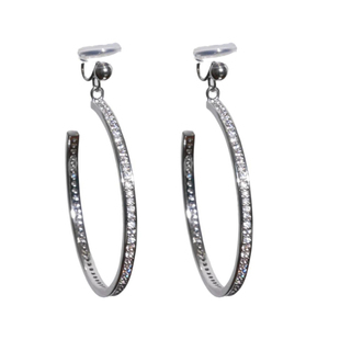 TONE超闪锆石镶钻大耳圈耳夹蚊香盘高级感简约欧美辣妹无耳洞女