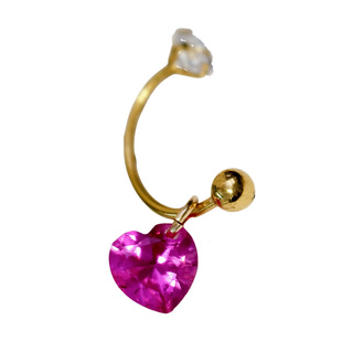 粉色爱心耳钉桃心ROOK骨钉耳屏小众设计感u型细杆耳环2025新可爱