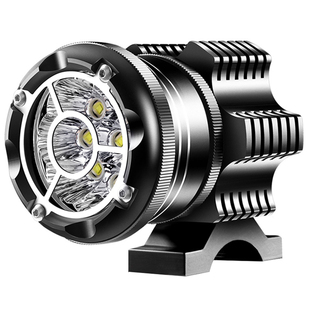 摩托车射灯超亮强光飞机灯改装led前大灯带爆闪机车铺路灯泡配件