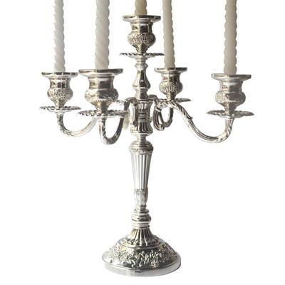 西餐银色金属五头酒店样板房烛台