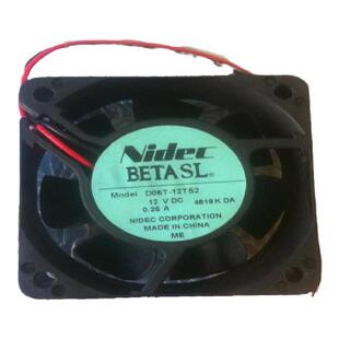 Nidec 6cm D06T-12TS2 DC:12V 0.25A 两线6厘米超静音散热风扇