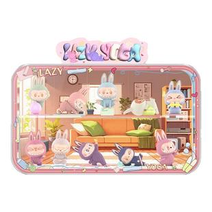 KGBOX 适用于泡泡玛特labubu慵懒瑜伽系列曲面挂摆一体展示盒