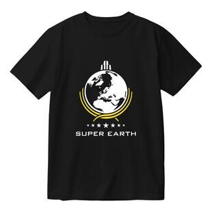 游戏周边绝地潜兵2超级地球短袖T恤夏季宽松体恤上衣服男女同款潮