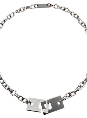黑骨316L钛钢互锁扣反派先锋项链