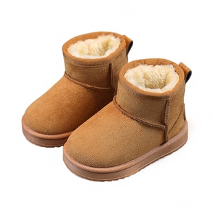 雪地靴儿童女童2025新款冬季加绒加厚软底棉靴子男童宝宝保暖棉鞋