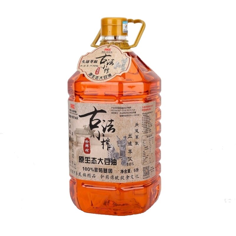 锦鹤古法小榨东北特产非转基因笨榨大豆油1升/5L装食用油桶装豆油