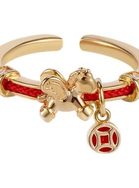 新中式本命年马上有钱开口戒指